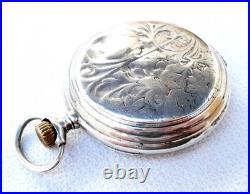 Pocket Watch LONGINES Hunter Cal 18.50 Case Silver 50mm Circa 1920 Working