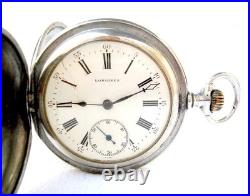 Pocket Watch LONGINES Hunter Cal 18.50 Case Steekl 51mm Circa 1915 Working
