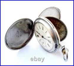 Pocket Watch LONGINES Hunter Cal 18.50 Case Steekl 51mm Circa 1915 Working