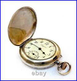 Pocket Watch LONGINES Hunter Cal 18.50 Case Steel 49mm Circa 1910 Working
