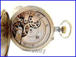 Pocket Watch LONGINES Hunter Cal 18.50 Case Steel 49mm Circa 1910 Working