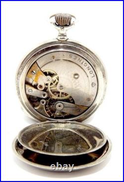Pocket Watch LONGINES Hunter Cal 18.50 Case Steel 51mm Circa 1910 Working