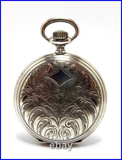 Pocket Watch LONGINES Hunter Dial Porcelain Case Silver 50mm Circa 1915 Working