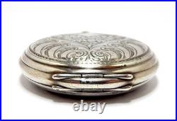 Pocket Watch LONGINES Hunter Dial Porcelain Case Silver 50mm Circa 1915 Working
