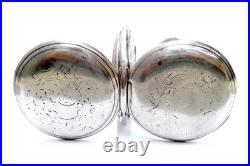 Pocket Watch LONGINES Hunter Dial Porcelain Case Silver 52mm Circa 1900 Working