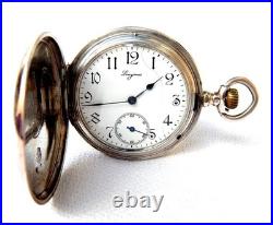 Pocket Watch LONGINES Hunter Grands Prix Case Silver 50mm Circa 1905 Working