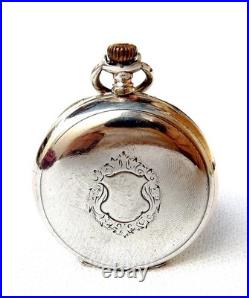Pocket Watch LONGINES Hunter Grands Prix Case Silver 50mm Circa 1905 Working