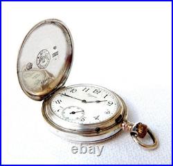 Pocket Watch LONGINES Hunter Grands Prix Case Silver 50mm Circa 1905 Working