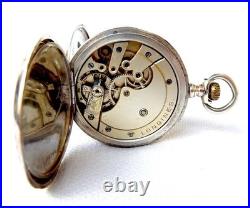 Pocket Watch LONGINES Hunter Grands Prix Case Silver 50mm Circa 1905 Working