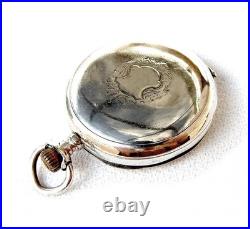 Pocket Watch LONGINES Hunter Grands Prix Case Silver 50mm Circa 1905 Working