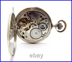 Pocket Watch LONGUEVE Hunter Hand Winding Circa 1910 Case Silver 50mm Working