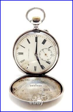 Pocket Watch LOUIS BRANDT & FRERE Hunter 15 Rubie Case Silver 51mm Working 1910c