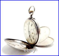 Pocket Watch LOUIS BRANDT & FRERE Hunter 15 Rubie Case Silver 51mm Working 1910c