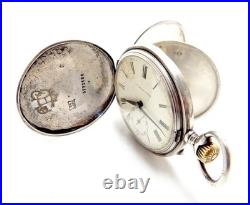 Pocket Watch LOUIS BRANDT & FRERE Hunter 15 Rubie Case Silver 51mm Working 1910c