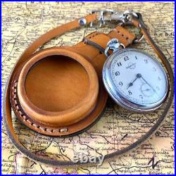 Pocket Watch Leather Case 50-57mm New Genuine Military High Quality Vintage AAA