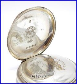 Pocket Watch Longines Hunter Dial Porcelain Case Silver 50mm 1925c Needs Review