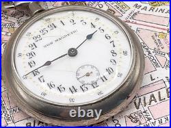 Pocket Watch Non-Magnetic 24-Hour White Dial Metal Case 1900 Mechanical Manual