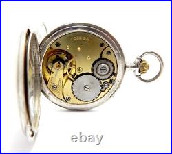 Pocket Watch OMEGA Hunter Grand Prix Paris Circa 1915 Case Silver 52mm Working