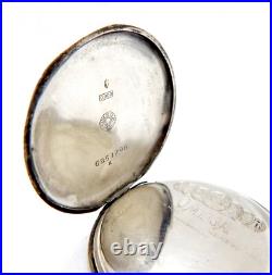 Pocket Watch OMEGA Open Face Art Deco Dial Porcelain Case Silver 51mm Working