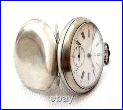 Pocket Watch OMEGA Open Face Dial Porcelain Circa 1910 Case Steel 53mm Working