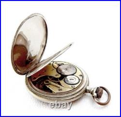 Pocket Watch OMEGA Open Face Dial Porcelain Circa 1910 Case Steel 53mm Working