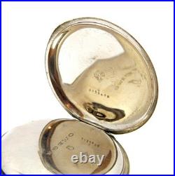 Pocket Watch OMEGA Open Face Railway Hand Winding Case Steel 55mm 1910c Working