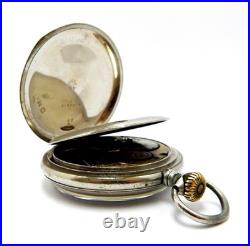 Pocket Watch OMEGA Open Face Railway Hand Winding Case Steel 55mm 1910c Working