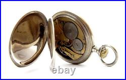 Pocket Watch OMEGA Open Face Railway Hand Winding Case Steel 55mm 1910c Working