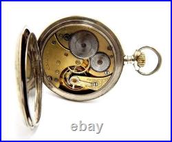 Pocket Watch OMEGA Open Face Railway Hand Winding Case Steel 55mm 1910c Working