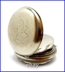 Pocket Watch OMEGA Open Face Railway Hand Winding Case Steel 55mm 1910c Working