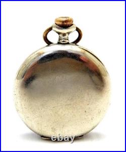 Pocket Watch ORTA Open Face Dial Porcelain Circa 1910 Case Steel 50mm Working