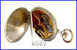 Pocket Watch ORTA Open Face Dial Porcelain Circa 1910 Case Steel 50mm Working
