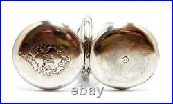 Pocket Watch Omega Hunter Dial Porcelain Case Silver 52mm 1910c Needs Review