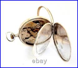 Pocket Watch PAUL DITISHEIM Solvil Dial Porcelain Case Silver 48mm 1920c Working