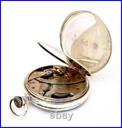 Pocket Watch PAUL DITISHEIM Solvil Dial Porcelain Case Silver 48mm 1920c Working