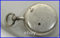 Pocket Watch Sterling 1880's London 51mm Fusee Verge Pair Case Bullseye Crystal