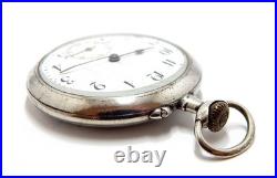 Pocket Watch Style Art Nouveau Dial Porcelain Case Silver 49mm To Restore Parts