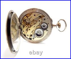 Pocket Watch Style Art Nouveau Dial Porcelain Case Silver 49mm To Restore Parts