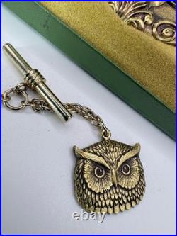 Pocket Watch Swiss 17 Jewels Incabloc Gold Tone Hunter Case Horse Chain Box