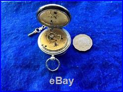 Pocket Watch Waltham Year 1883 Size 18 Solid Silver English Case Serviced Runs