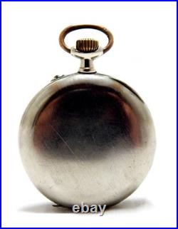 Pocket Watch ZENITH Grand Prix Dial Porcelain Open Face 52mm Case Steel Working