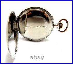 Pocket Watch ZENITH Grand Prix Dial Porcelain Open Face 52mm Case Steel Working