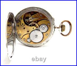 Pocket Watch ZENITH Grand Prix Dial Porcelain Open Face 52mm Case Steel Working