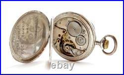 Pocket Watch ZENITH Grand Prix Dial Porcelain Open Face Case Silver 49mm Working