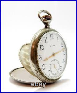 Pocket Watch ZENITH Grand Prix Dial Porcelain Open Face Case Steel To Restore