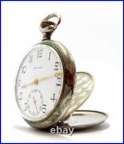 Pocket Watch ZENITH Grand Prix Dial Porcelain Open Face Case Steel To Restore