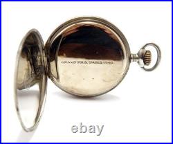 Pocket Watch ZENITH Grand Prix Dial Porcelain Open Face Case Steel To Restore