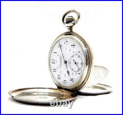 Pocket Watch ZENITH Hunter Grand Prix Paris Case Silver 50mm Circa 1910 Working
