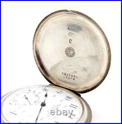 Pocket Watch ZENITH Hunter Grand Prix Paris Case Silver 50mm Circa 1910 Working