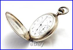 Pocket Watch ZENITH Hunter Grand Prix Paris Case Silver 50mm Circa 1910 Working